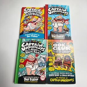 Captain Underpants Dav Pilkey Book Lot 4 Preowned